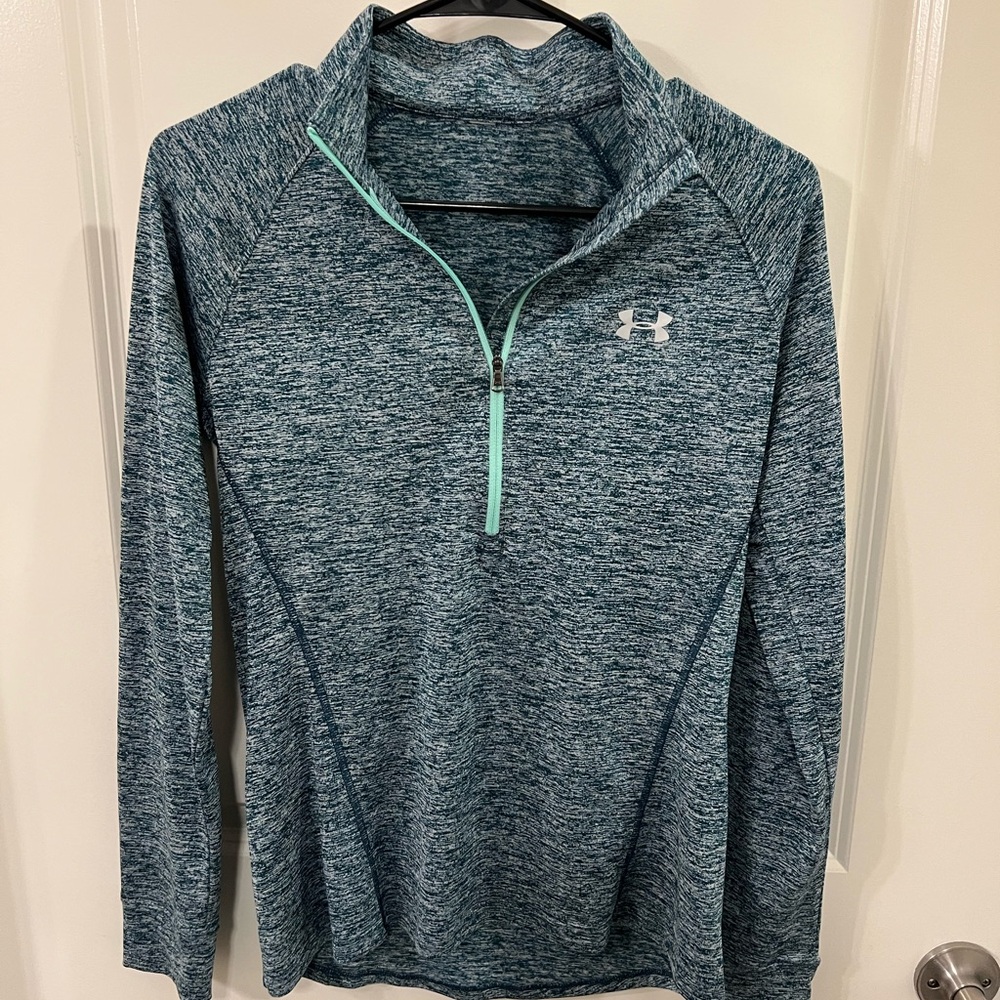 Blue 1/4 Zip Long-Sleeve Under Armour Athletic Pullover